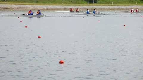 Rowing race Stock Footage 45174788