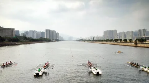 Rowing racing Stock Footage 10045427