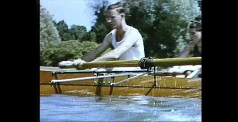Rowing on the River Thames, UK (1960)  - Archive Footage Stock Footage 258819559