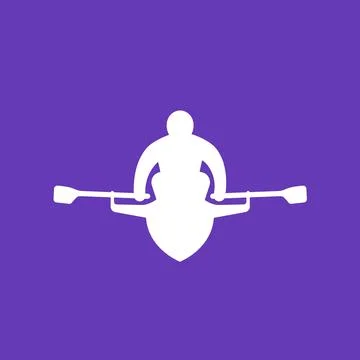 Rowing, rower vector icon Stock Illustration