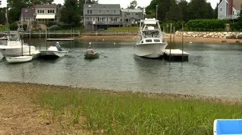 Rowing to shore Video stock 12147994