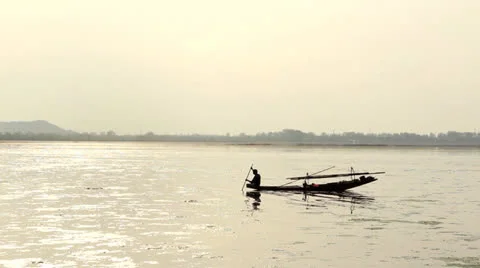 Rowing at Sunrise. Video stock 22731712