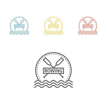 Rowing team logo. Vector emblem Illustrazione stock