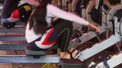 Rowing warm-up activities before race Stock Footage 65021936