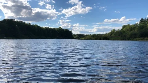 Rowing water surface summer sunny day Stock Footage 94836440