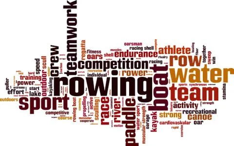 Rowing word cloud Stock Illustration