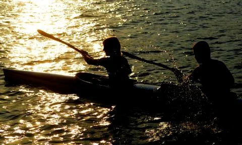 Rowingon sunny day Stock Photos