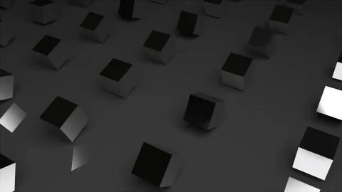 Rows of abstract cubes on surface, modern computer generated 3D render Stock Illustration