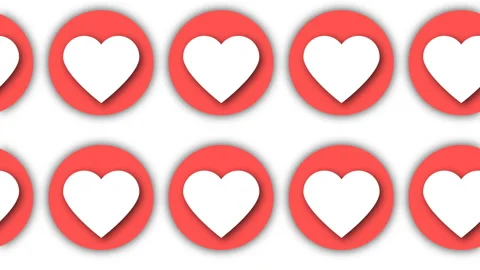 Rows of abstract flat hearts for valentin day creative, 3d render computer Stock Footage 100623864
