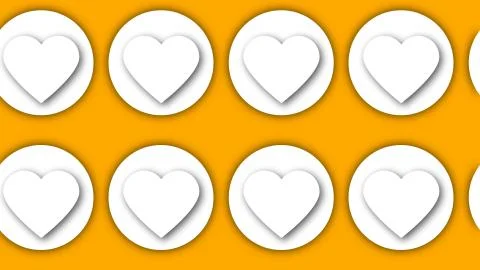 Rows of abstract flat hearts for valentin day creative, 3d render computer ge Stock Illustration