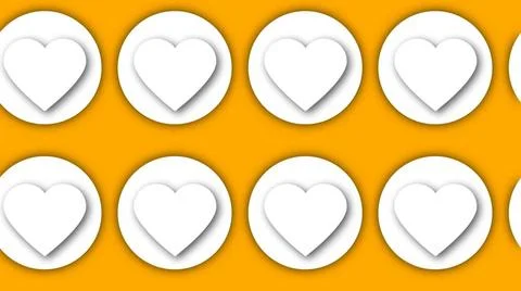 Rows of abstract flat hearts for valentin day creative, 3d render computer... Foto stock