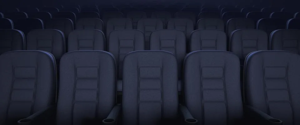 Rows of armchairs in an empty auditorium Foto stock