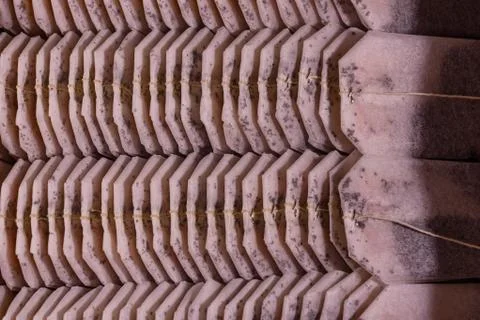 Rows of the arranged teabags for the background Stock Photos