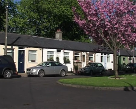 Rows of artisan cottages in North Dublin, Ireland Stock Footage 7134405