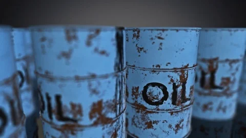 Rows of Barrels with Oil Video stock 72730932