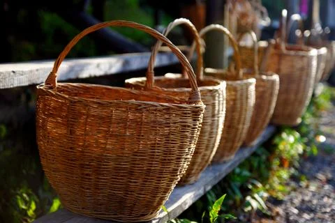 Rows of basket Stock Photos