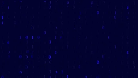 Rows of binary code digits scroll across a deep digital computer screen. Ma.. Stock Footage 340528329