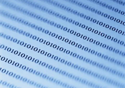 Rows of binary code Stock Photos