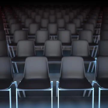 Rows of black seats Stock Illustration