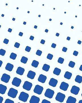 Rows of blue polygonal shapes gradually increase in scale across a pale fie.. Stock Illustration