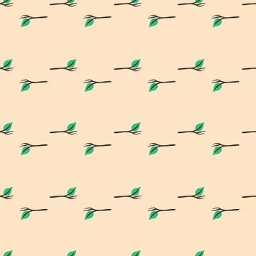Rows of branches seamless vector pattern Stock Illustration
