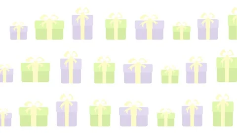 Rows of bright gift boxes slide in opposite directions. Fun shopping animation. Stock Footage 322092983