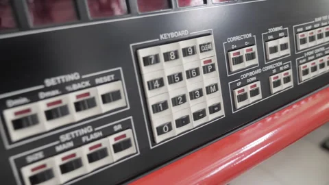 Rows Of Buttons On A Control Console Stock Footage 242444931