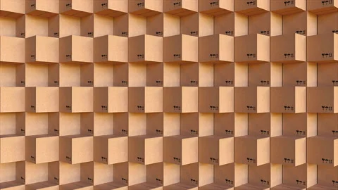 Rows cardboard boxes of parcels 库存影片 168365992