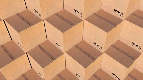 Rows cardboard boxes of parcels 库存影片 168372247