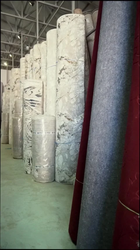 Rows of carpets in various carpet markets Stock Footage 320522015