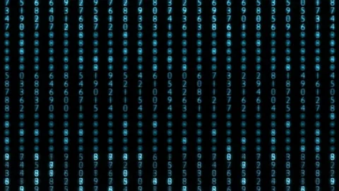 Rows of changing numbers on black background, seamless loop. Stock Footage 202150404