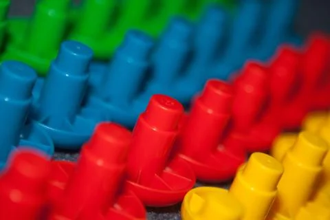 Rows of children's blocks Stock Photos