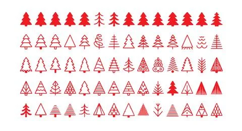 Rows of christmas tree pattern design Stock Illustration