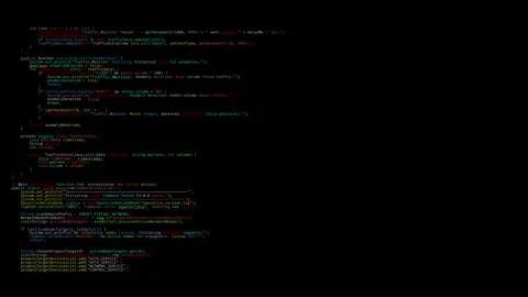 Rows of code of the programming language ideal as hacker and cybersecurty Stock Footage 311043307