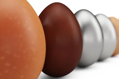 Rows of colorful eggs. Background of eggs. Concept happy easter. Eggs as a Stock Illustration