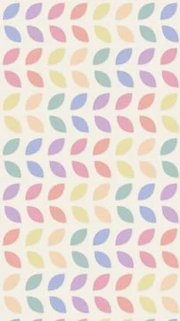 Rows of colorful leaf shapes create a cheerful pastel surface with pink, co.. 스톡 일러스트