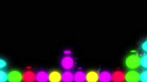 A Rows of colorful orbs flashing visual equalizer on black background Stock Footage 155228080