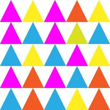 Rows of colorful triangles on a white background. Vector seamless pattern Illustrazione stock