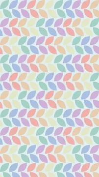 Rows of compact leaf motifs create a lively allover surface with peach, min.. Stock Illustration