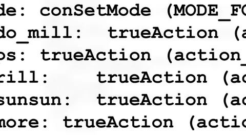 Rows of computer code disappearing in distance Stock Footage 82302563