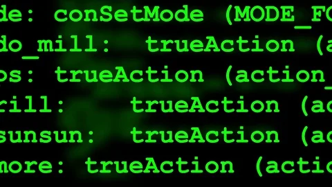 Rows of computer code disappearing in distance Stock Footage 82302890