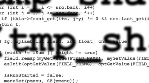 Rows of computer code disappearing in distance Stock Illustration