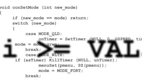 Rows of computer code disappearing in distance Stock Illustration