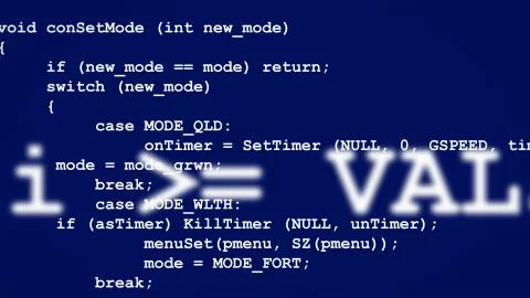 Rows of computer code disappearing in distance Stock-Illustration