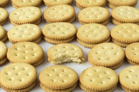 Rows of crackers Stock Photos