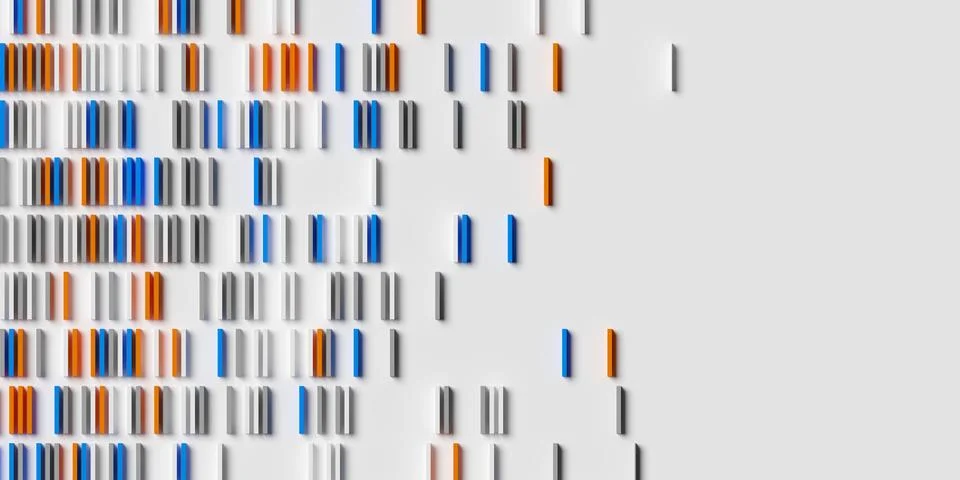 Rows of cubes or boxes array on white background fading out, abstract moder.. 스톡 일러스트