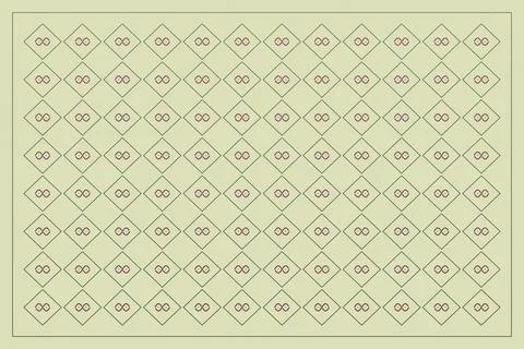 Rows of delicate diamond outlines and tiny looping emblems create a calm sa.. Stock Illustration