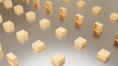 Rows of delivery boxes Stock Illustration