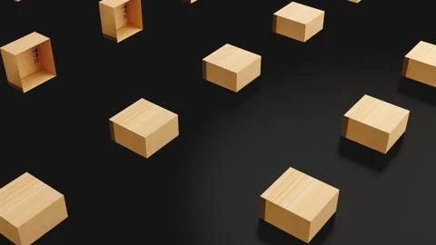 Rows of delivery boxes Stock Illustration