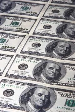 Rows of dollars of the USA 스톡 사진